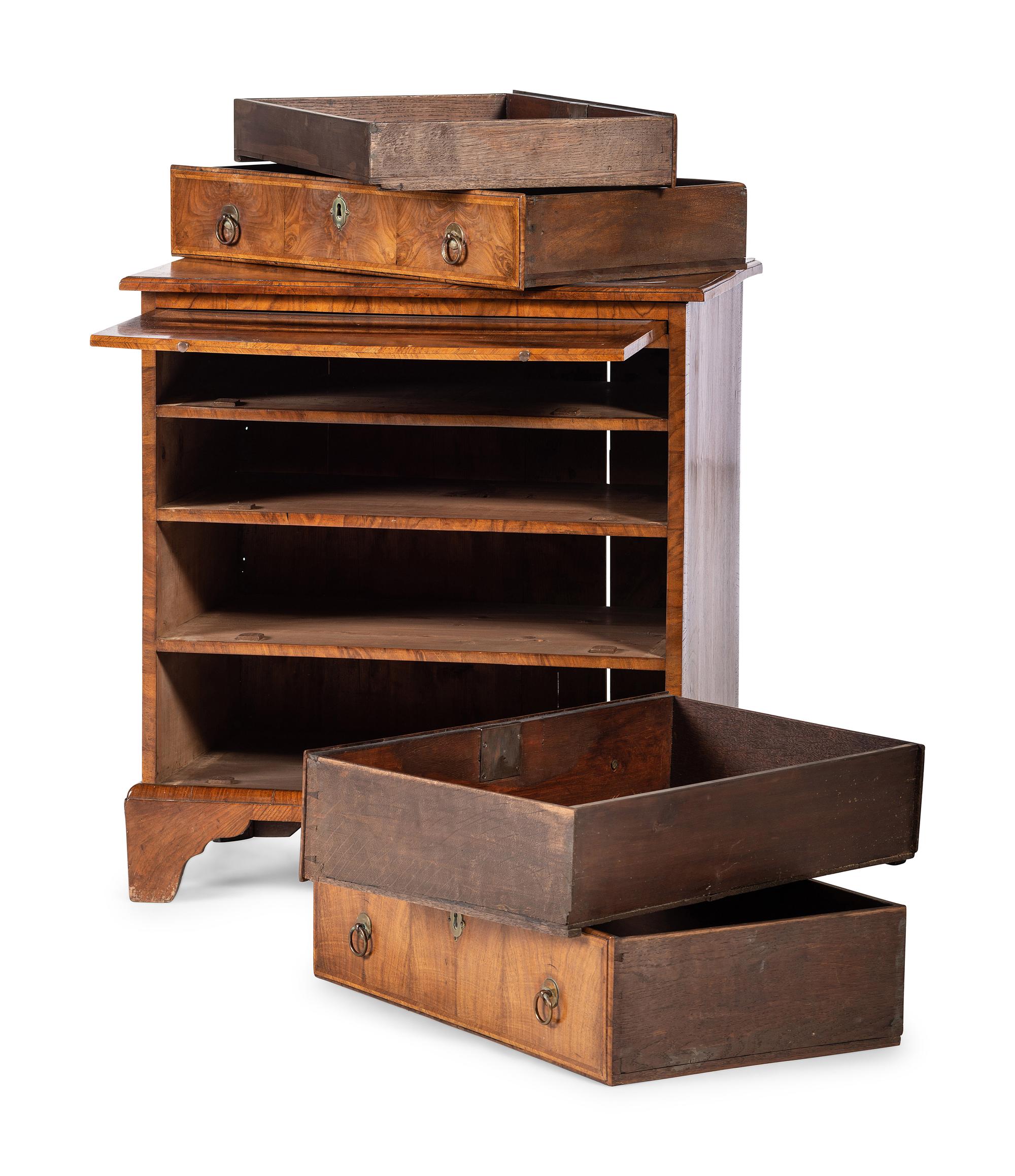 A George III Figured Walnut Bachelor's Chest