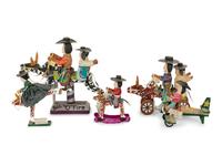 Eight Carved Wood Folk Art Sculptures