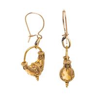 ETRUSCAN REVIVAL, YELLOW GOLD EARRINGS