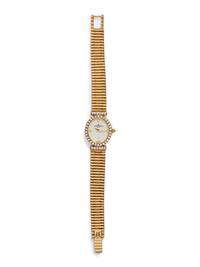 A 14 Karat Yellow Gold and Diamond Wristwatch, Baume & Mercier,