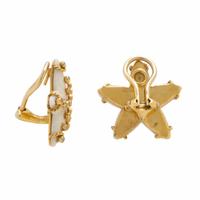 Mish, 'Cabana', Coral, Diamond, and Yellow Gold Starfish Earrings
