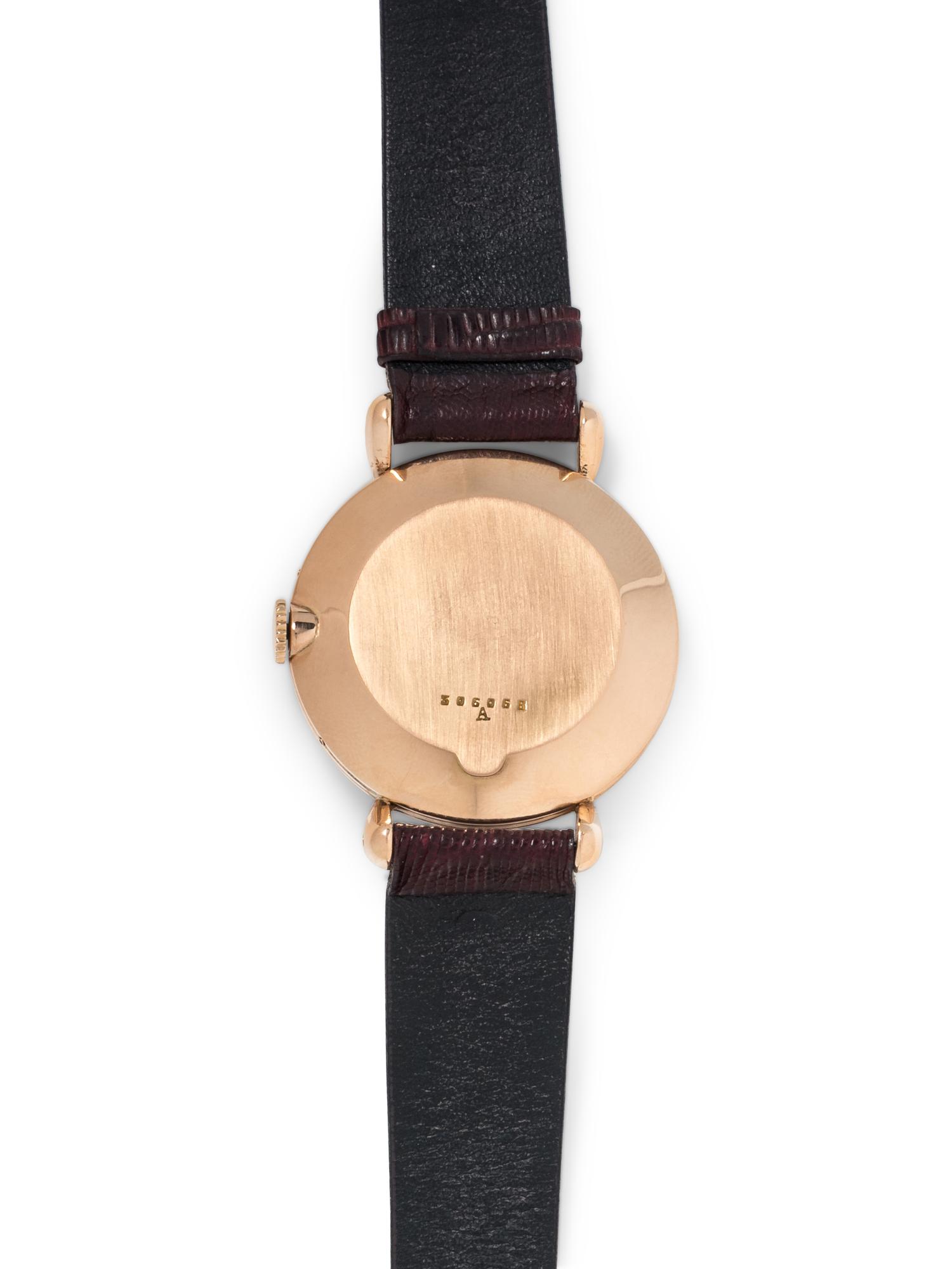 JAEGER-LeCOULTRE, VINTAGE, 18K PINK GOLD TRIPLE CALENDAR WRISTWATCH