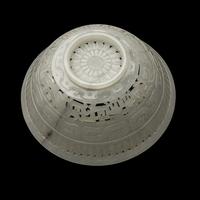 A Chinese Carved and Pierced 'Archaistic' White Jade Bowl and Cover