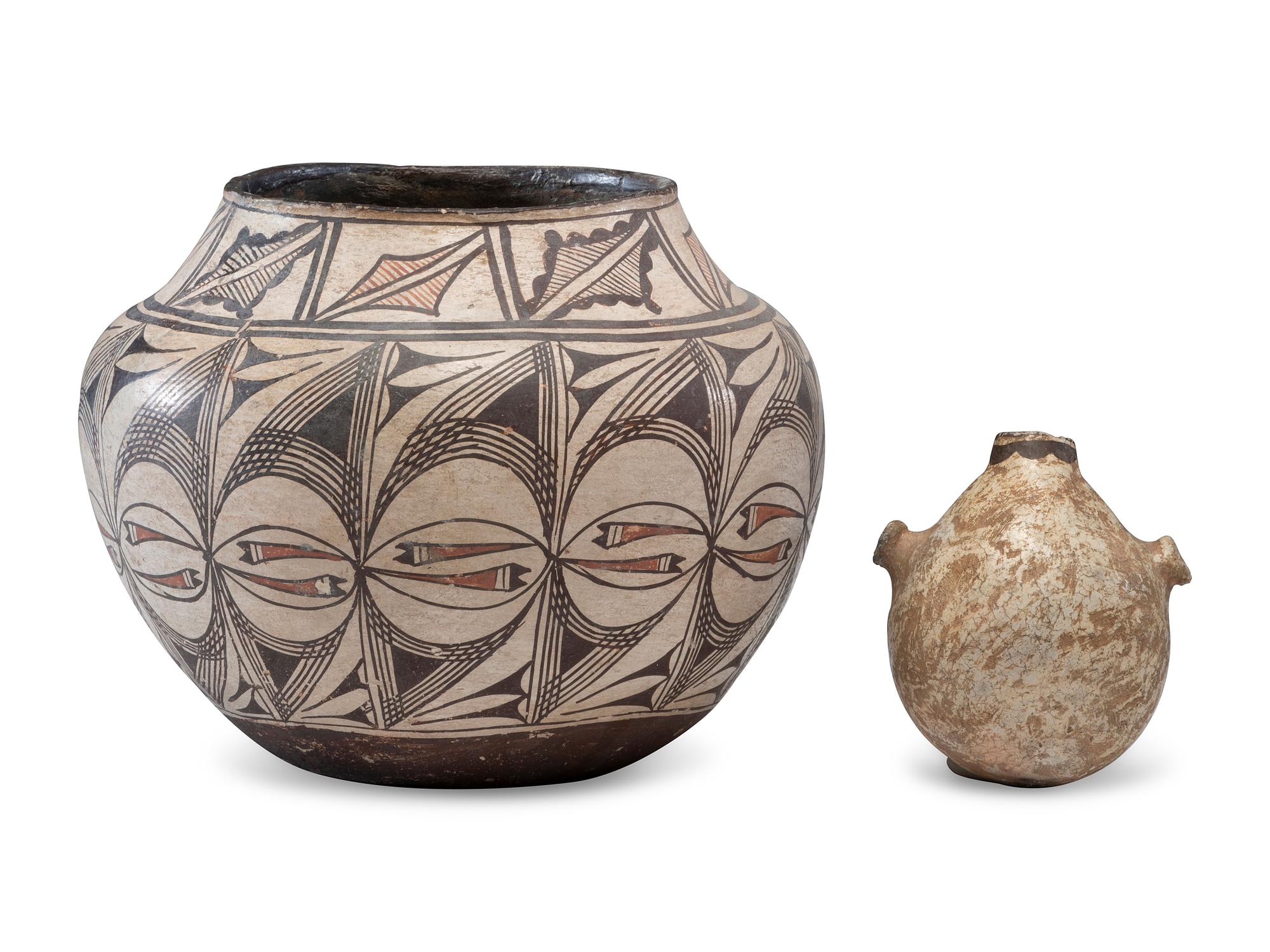 Zuni Pottery Jar and Canteen