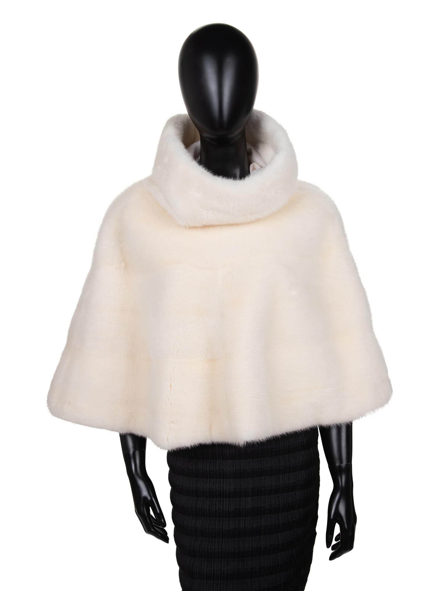 Hermès Pearl Mink Fur Hooded Poncho, Fall 2006