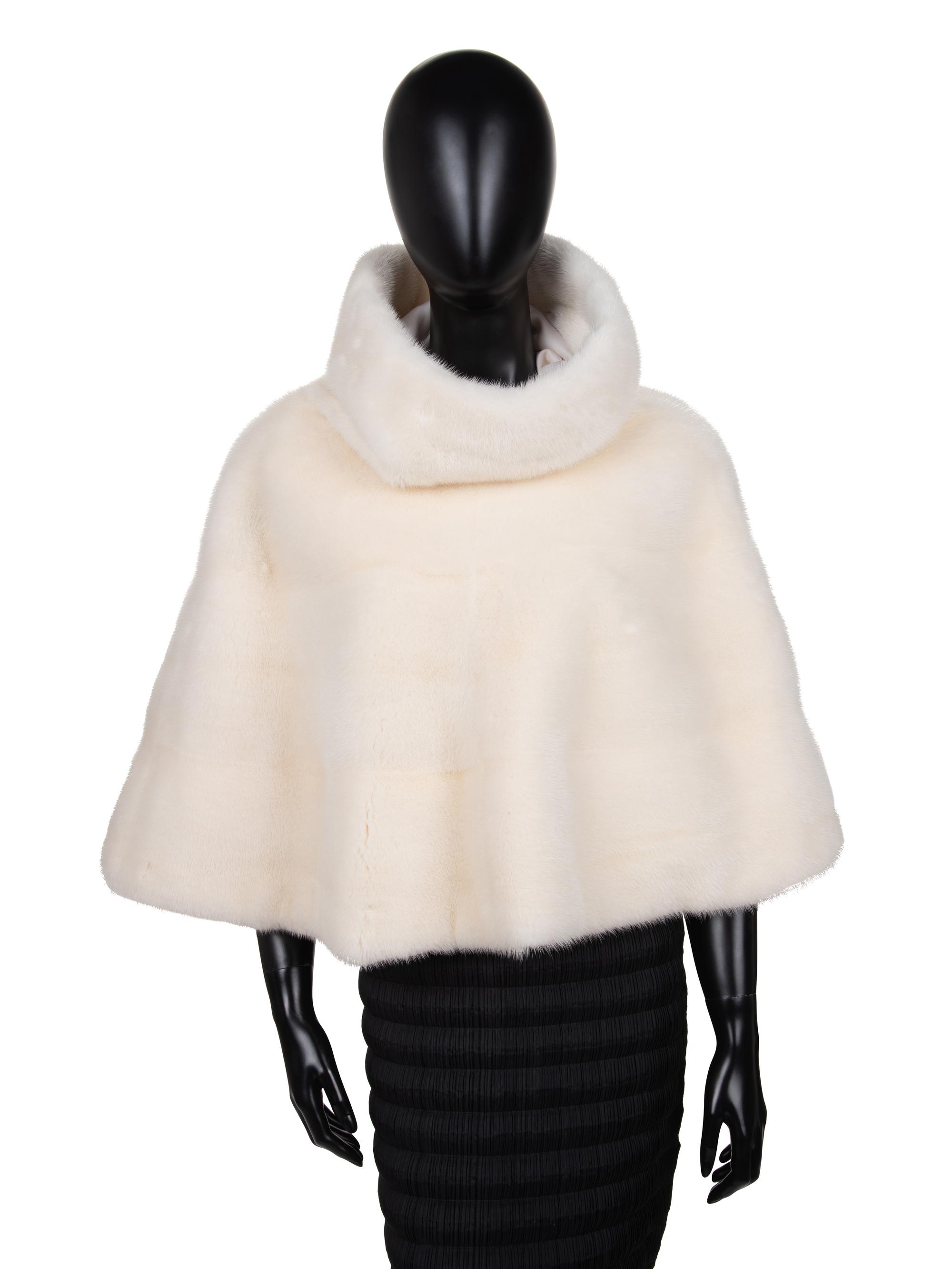 Hermès Pearl Mink Fur Hooded Poncho, Fall 2006