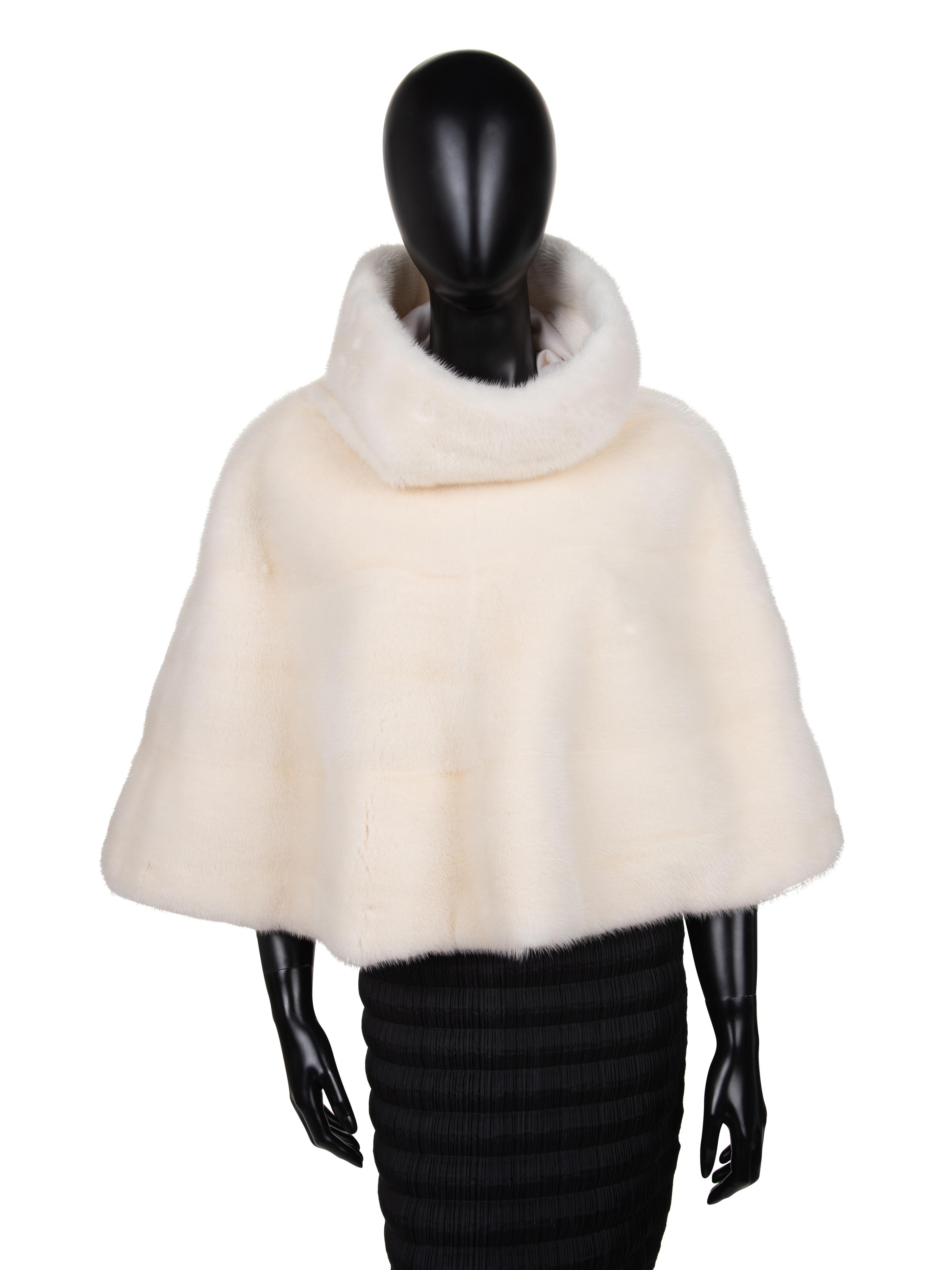Hermès Pearl Mink Fur Hooded Poncho, Fall 2006