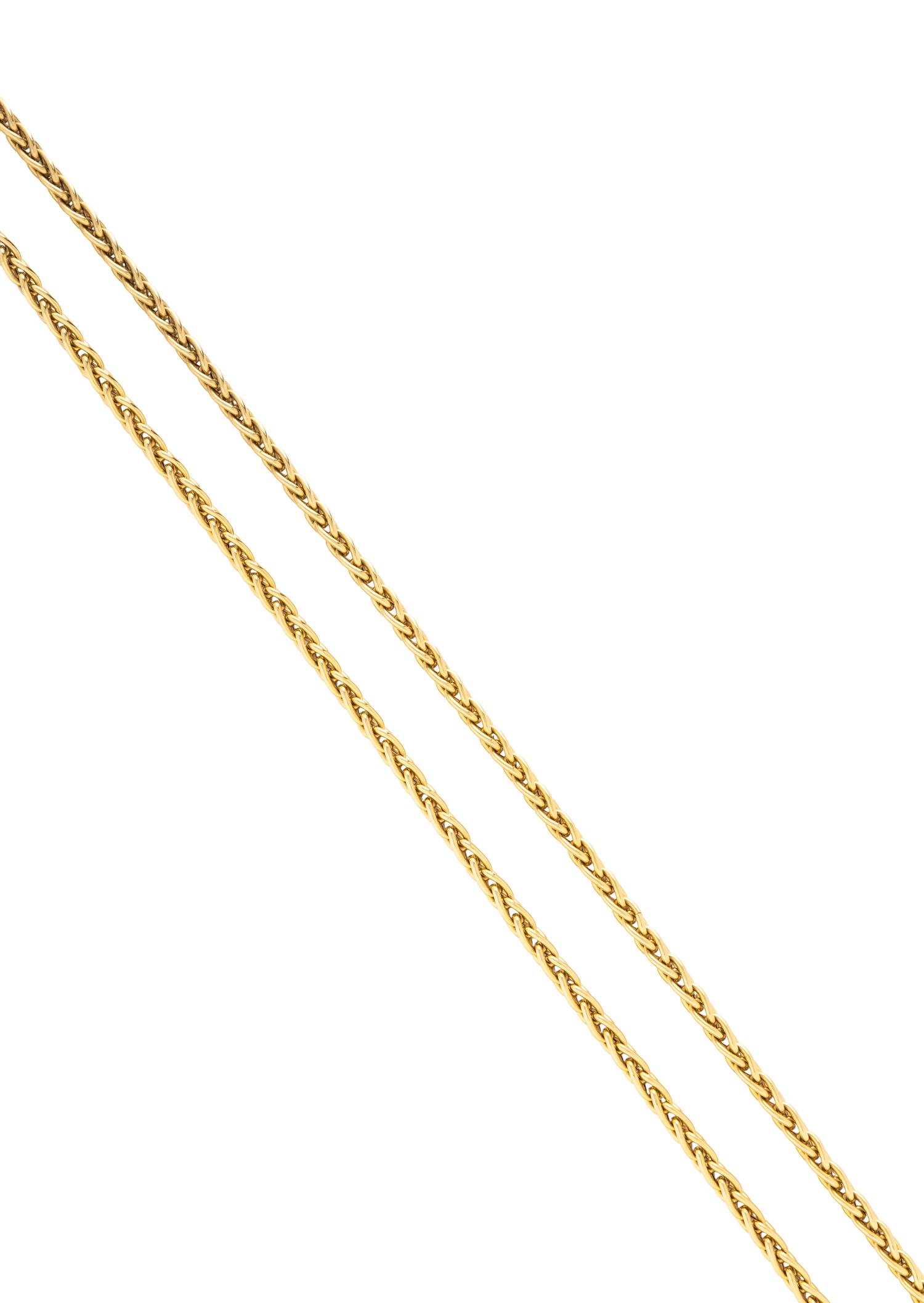 ITALIAN, YELLOW GOLD WHEAT CHAIN