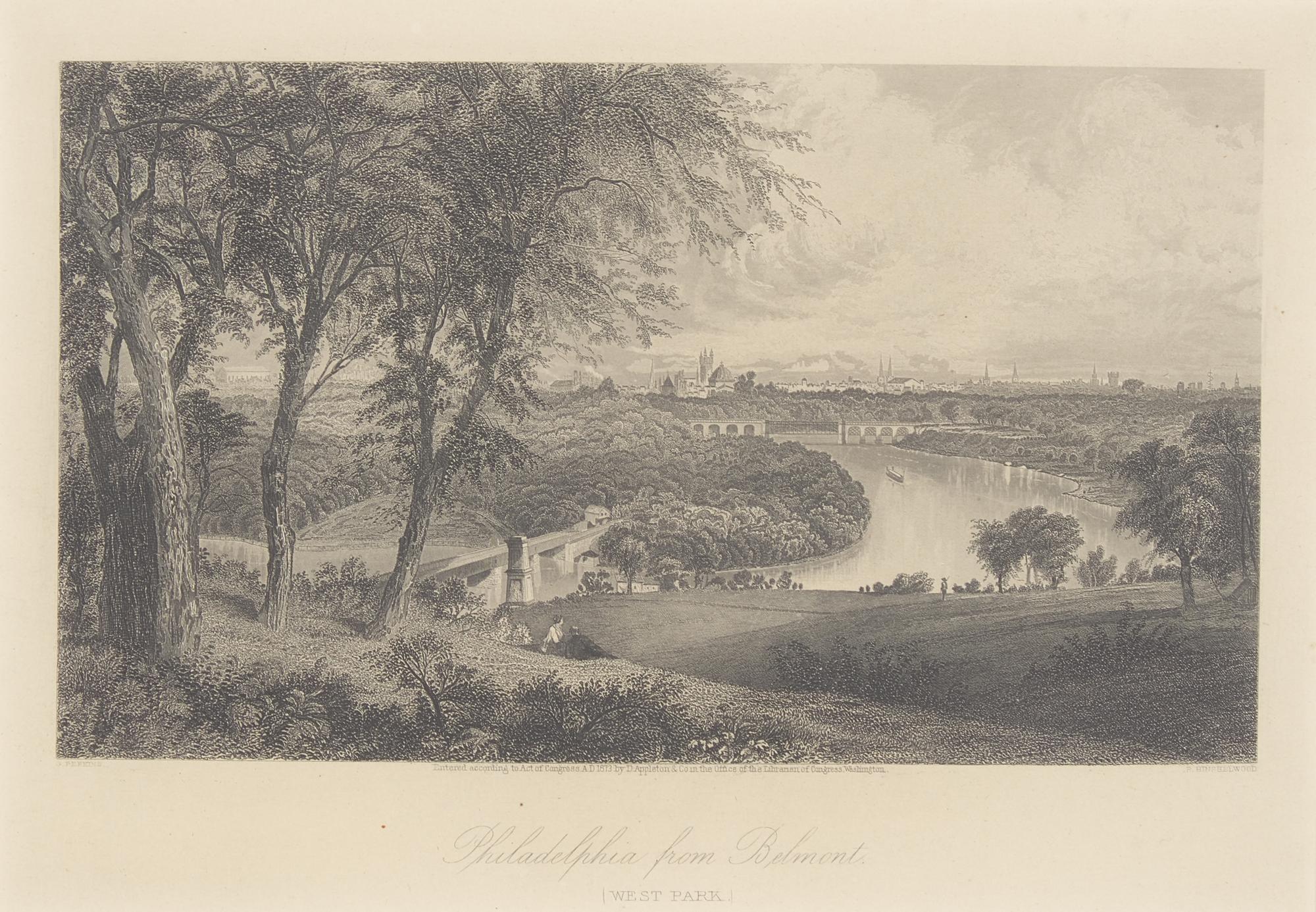 [Philadelphia] Group of 8 engraved decorative views of Philadelphia