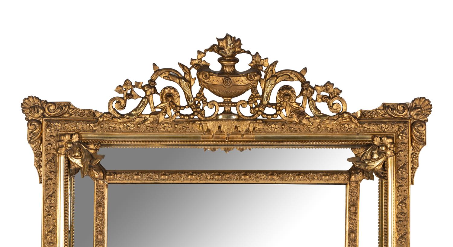A Continental Gilt Composition Mirror