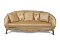 A Contemporary French Provincial Style Gold Silk and Cotton Upholstered Couch — 20TH CENTURY