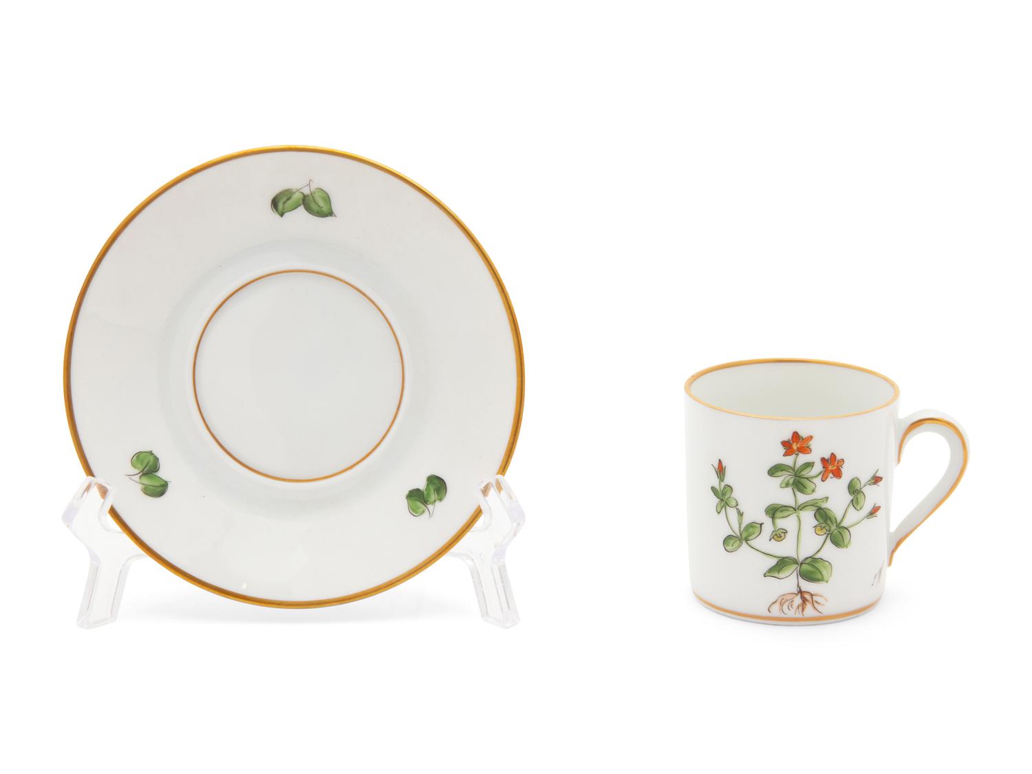 Six Danish Porcleain Demitasse Cups and Saucers — 20TH CENTURY