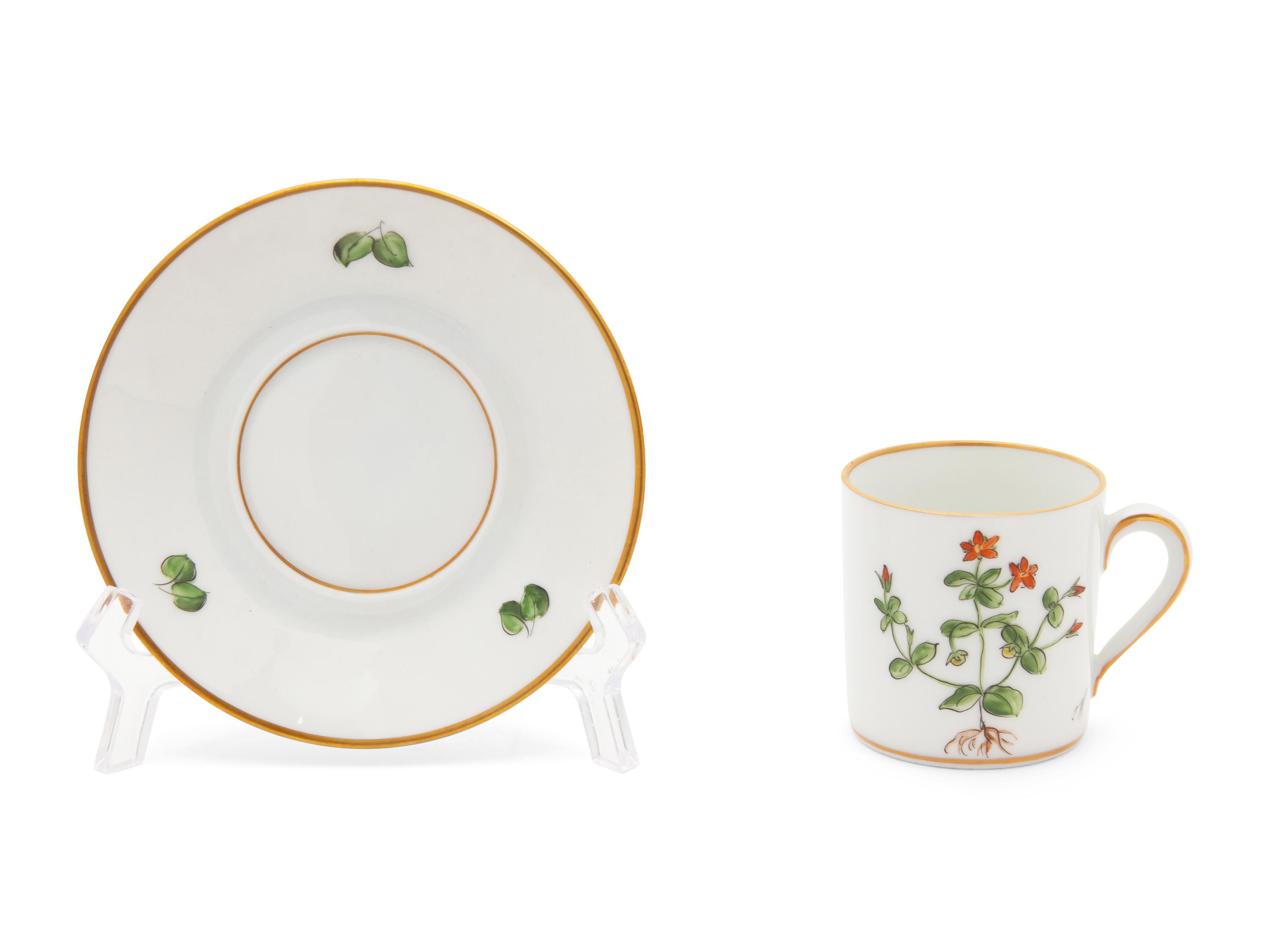 Six Danish Porcleain Demitasse Cups and Saucers — 20TH CENTURY