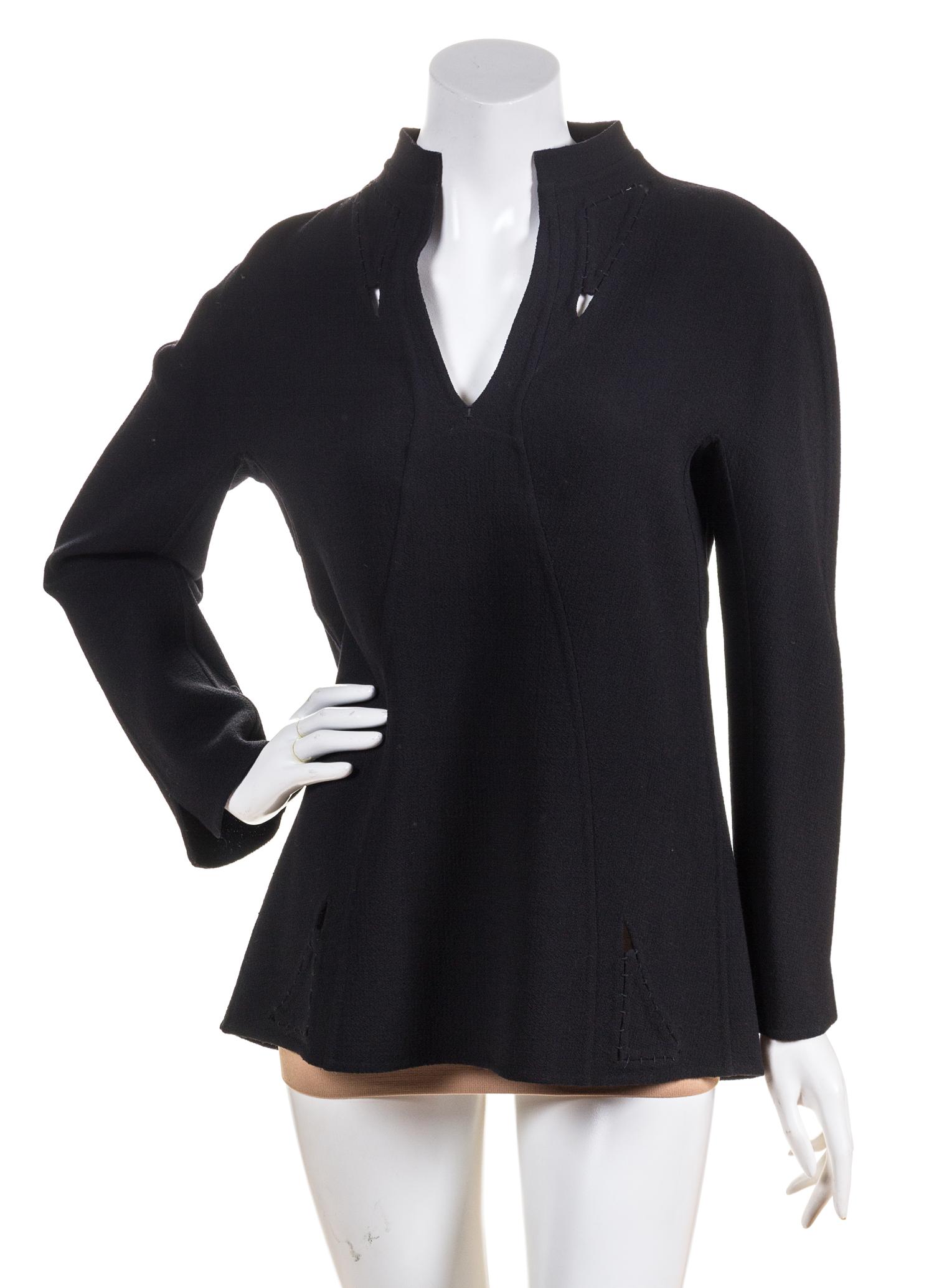 A Ralph Rucci Black Wool Tunic, Size 8.