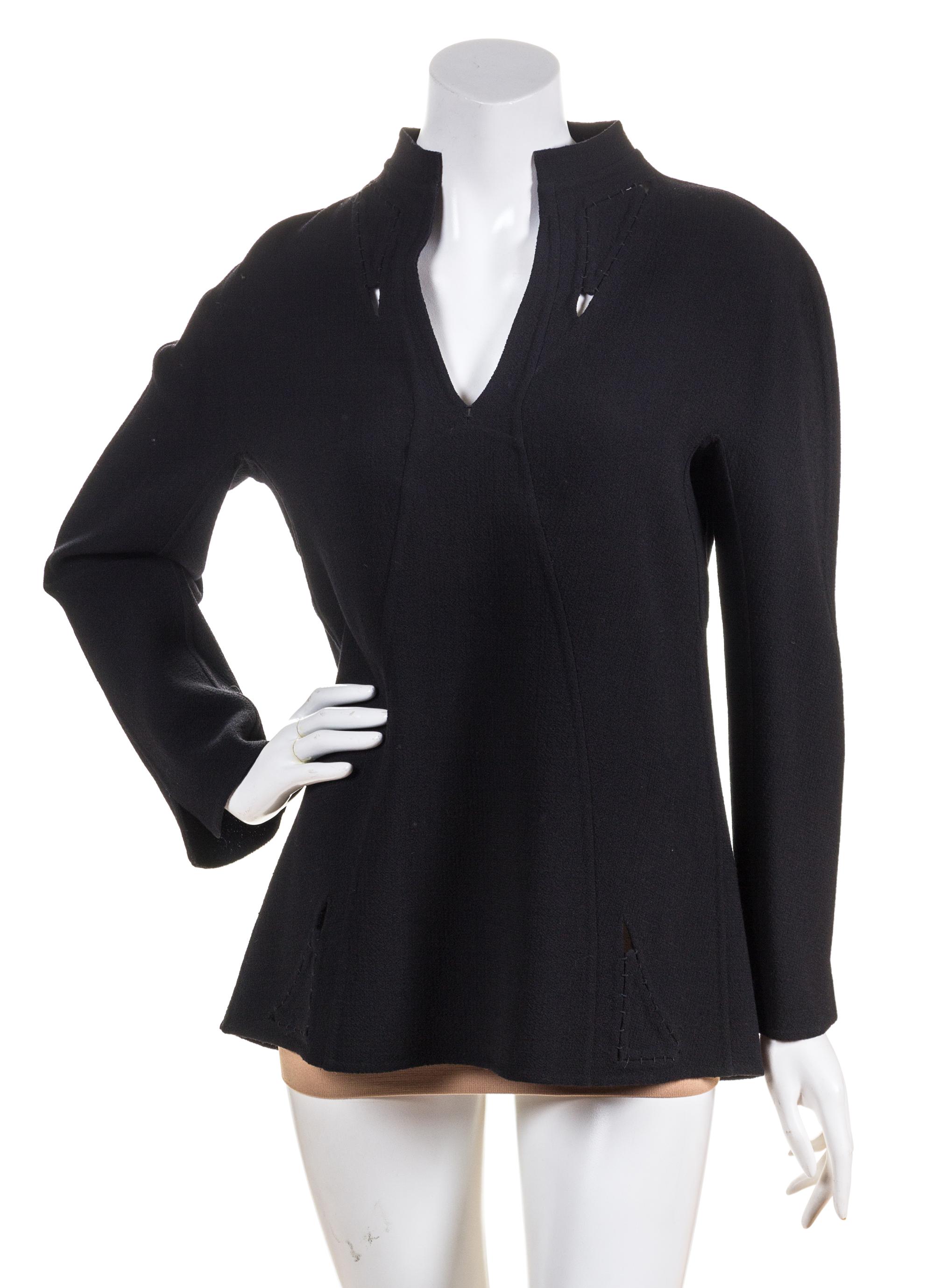 A Ralph Rucci Black Wool Tunic, Size 8.