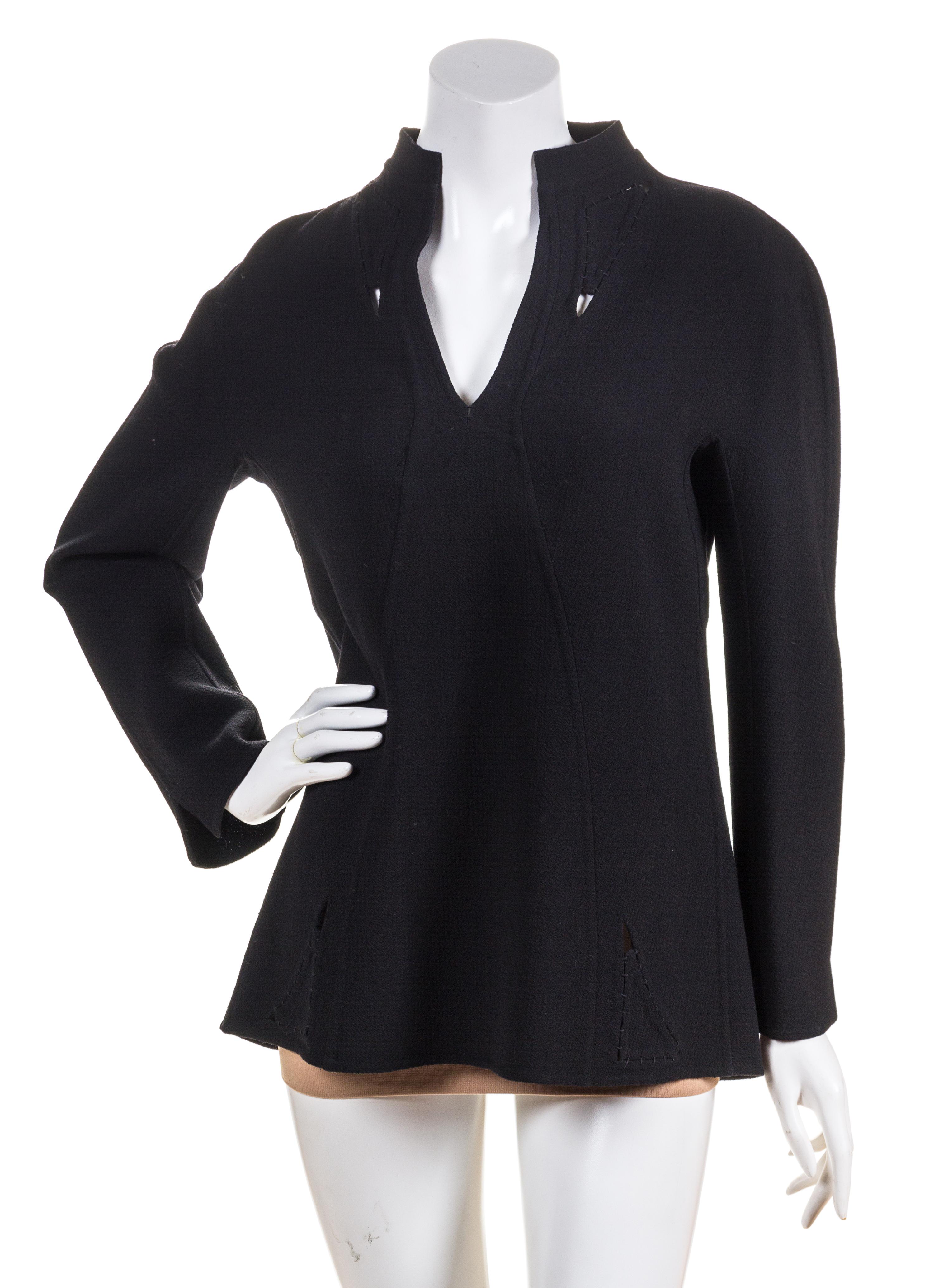 A Ralph Rucci Black Wool Tunic, Size 8.