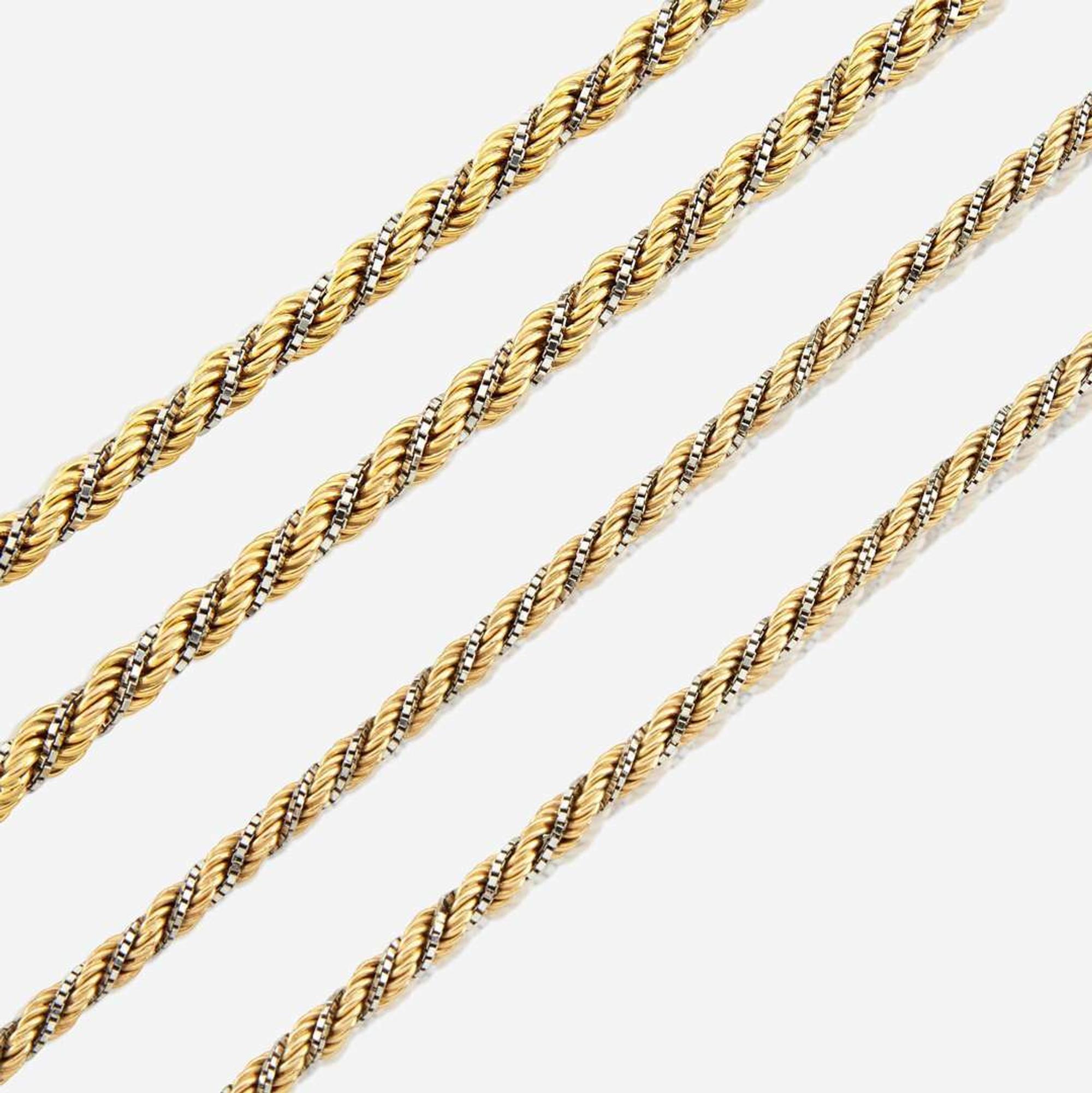 Two bicolor gold chains