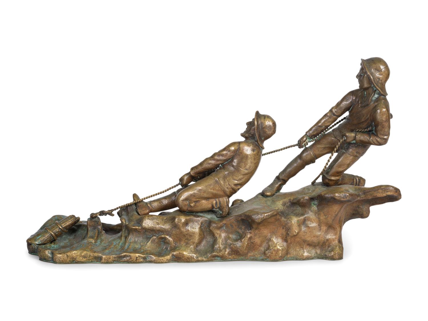 A Bronze Sculpture of Fishermen