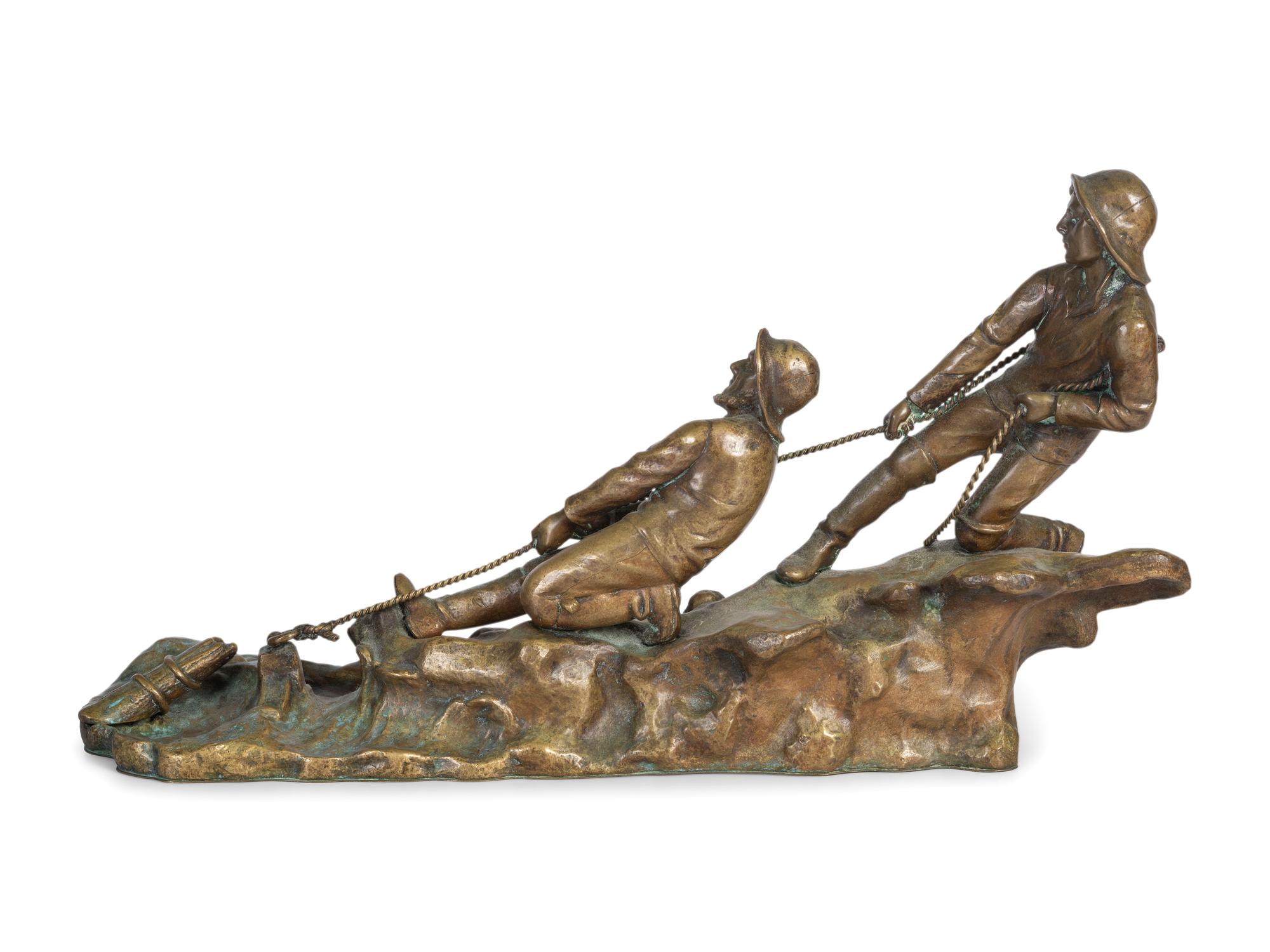 A Bronze Sculpture of Fishermen