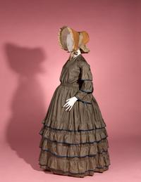 Silk Tiered Day Dress, 1850s