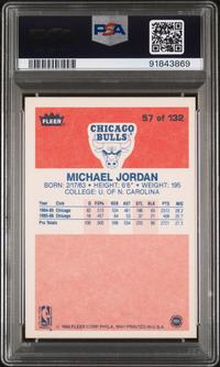A 1986-87 Fleer Michael Jordan Rookie Basketball Card No. 57 (PSA 4 VG-EX)