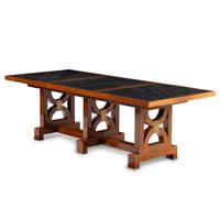A Custom Rosewood and Églomisé-Top Extending Dining Table