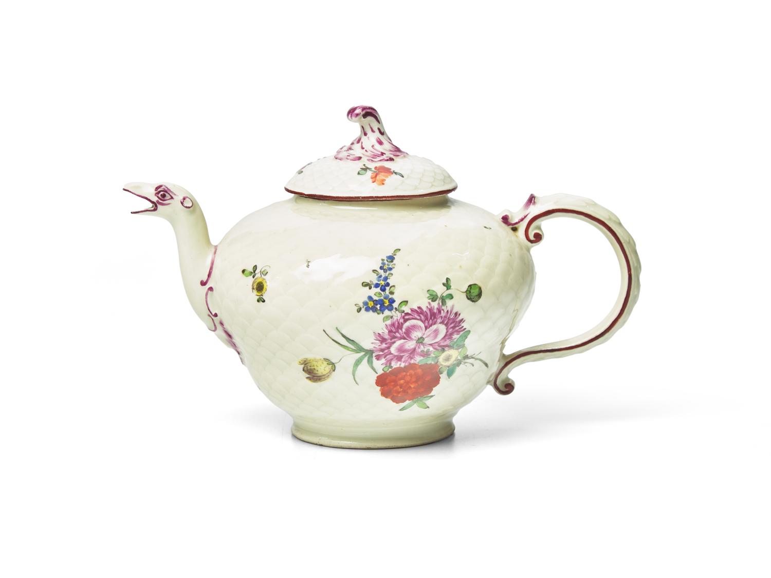 A German Hard-Paste Porcelain Teapot