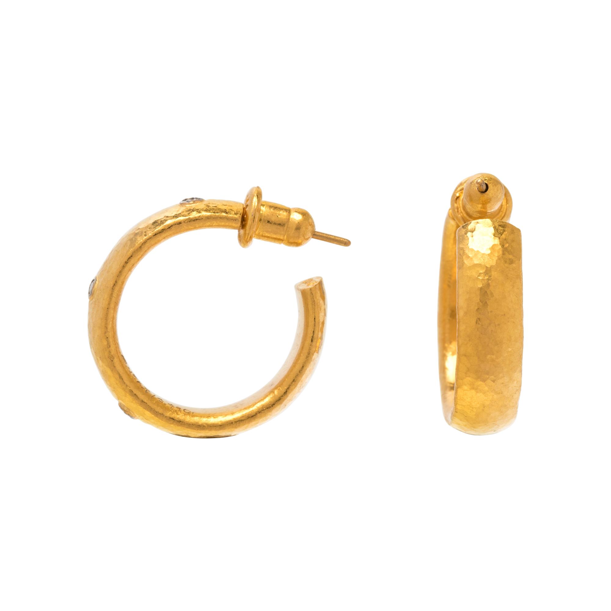 GURHAN, HIGH KARAT GOLD AND DIAMOND EARRINGS