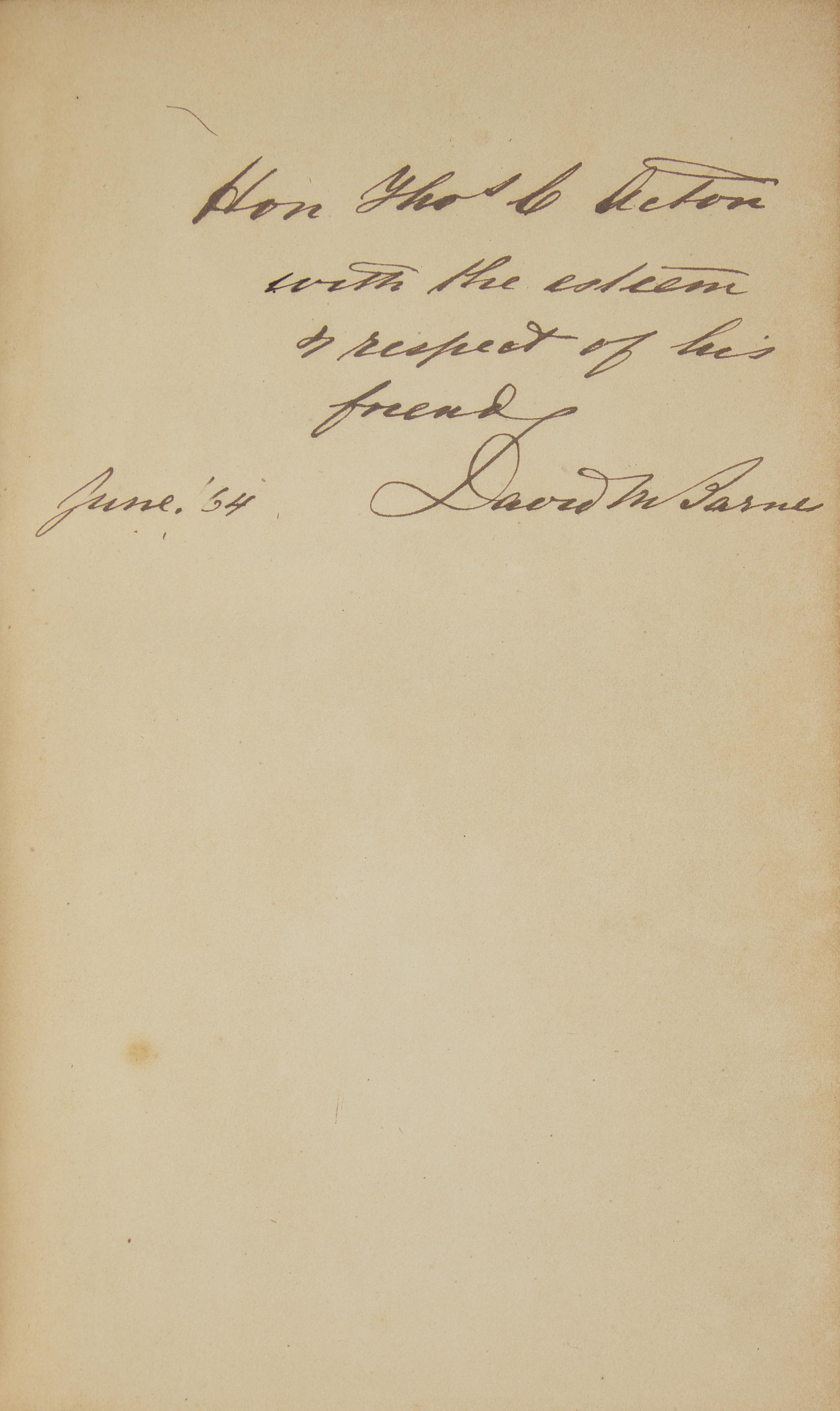 [Civil War] Dedication Copy of "The Draft Riots in New York", Presented to Police Commissioner Thomas C. Acton, Who Led New York's Police Force to Stamp Out the New York Draft Riots