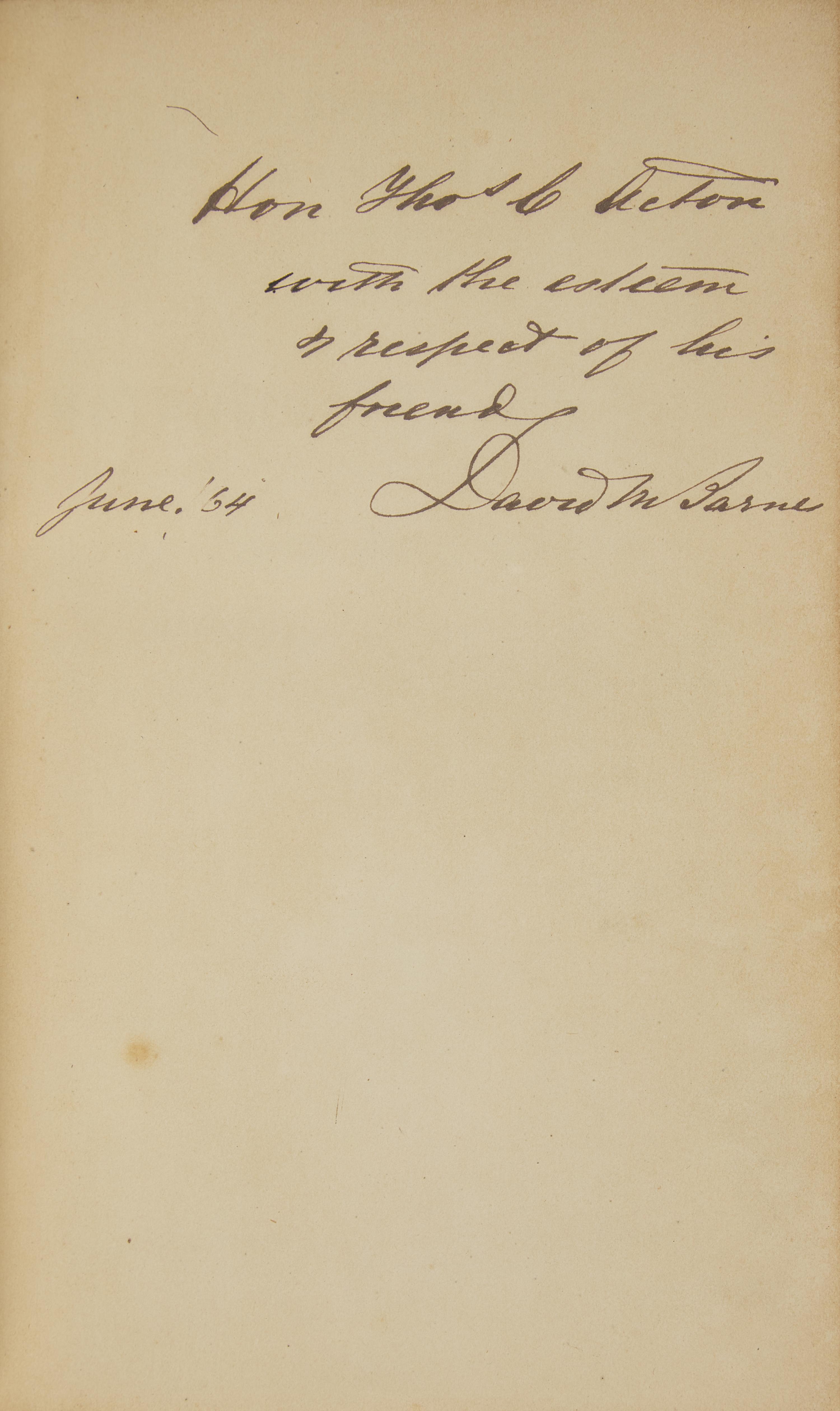 [Civil War] Dedication Copy of "The Draft Riots in New York", Presented to Police Commissioner Thomas C. Acton, Who Led New York's Police Force to Stamp Out the New York Draft Riots