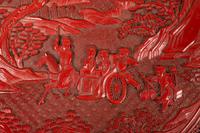 A Chinese Carved Red Lacquer Circular Covered Box