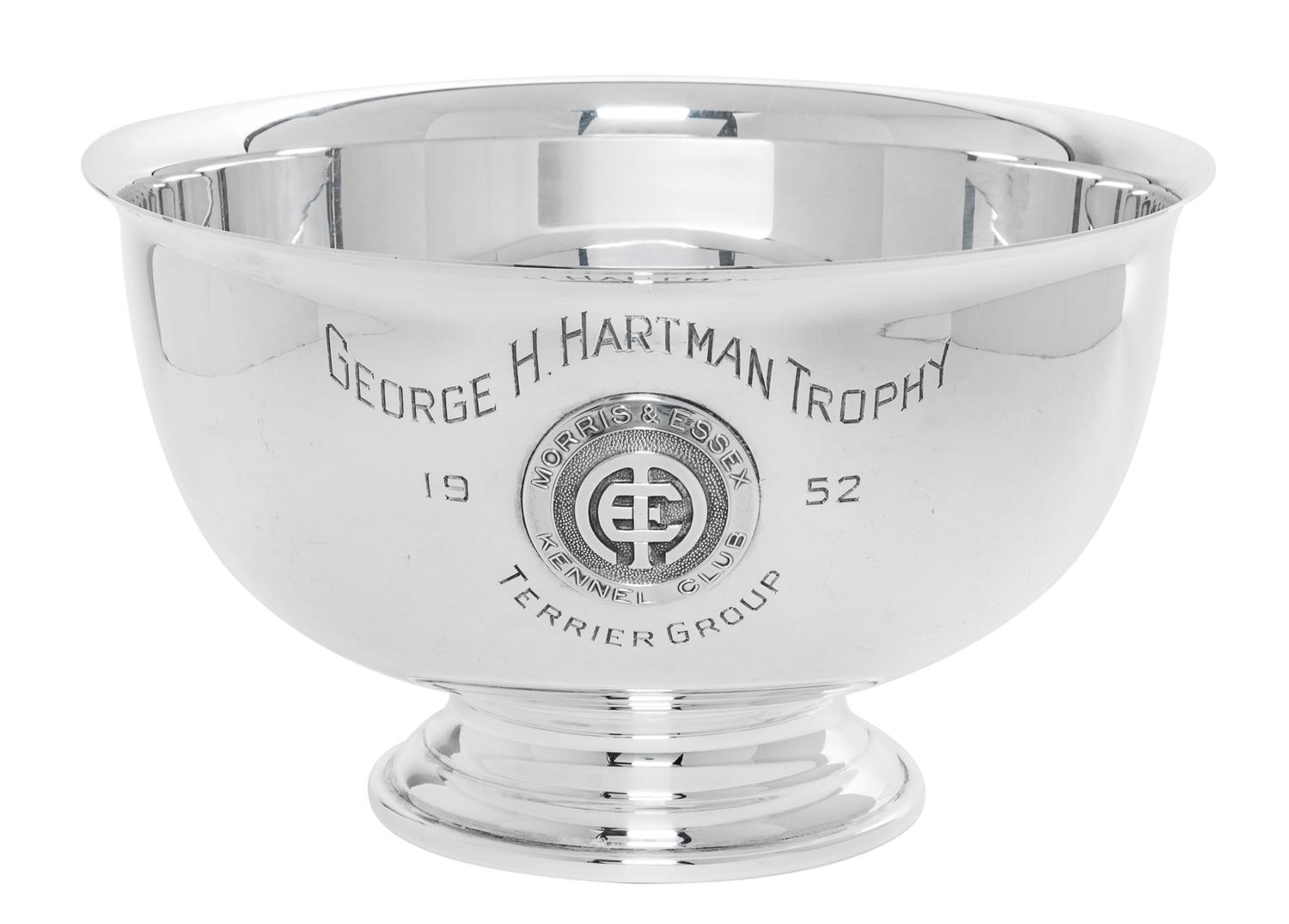 An American Silver Trophy Bowl, John C. Moore & Son, New York, NY, George H. Hartman Trophy, Terrier Group, 1952