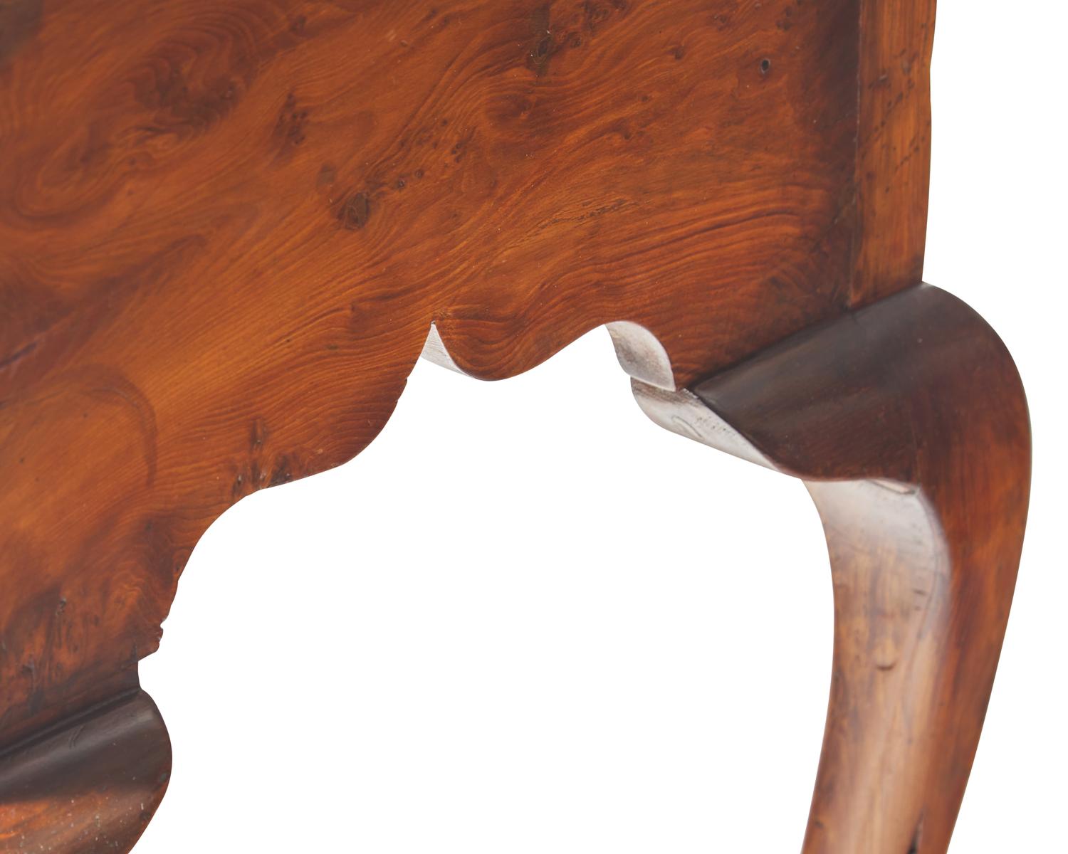 A George II yew dressing table, circa 1750