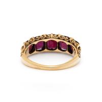 ANTIQUE, GARNET, DIAMOND, AND YELLOW GOLD RING