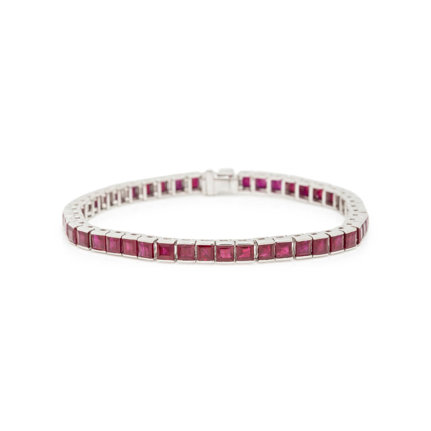 WHITE GOLD AND RUBY BRACELET