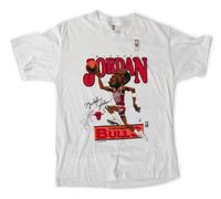 A Vintage Michael Jordan Signed Autograph Caricature Shirt (Beckett Authentication Services BAS Certified),