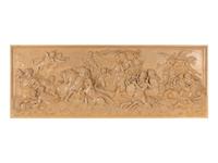 A Continental Carved Wood Bas Relief Panel with the Triumph of Neptune