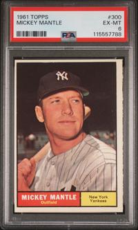 A 1961 Topps Mickey Mantle Baseball Card No. 300 (PSA 6 EX-MT) from The Collection of David Eisenhower
