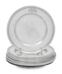A Collection of American Silver Bread Plates