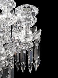 A Baccarat Molded Glass Seven-Light Candelabrum