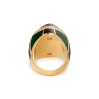LEO DE VROOMEN, YELLOW GOLD, AMETHYST AND ENAMEL RING