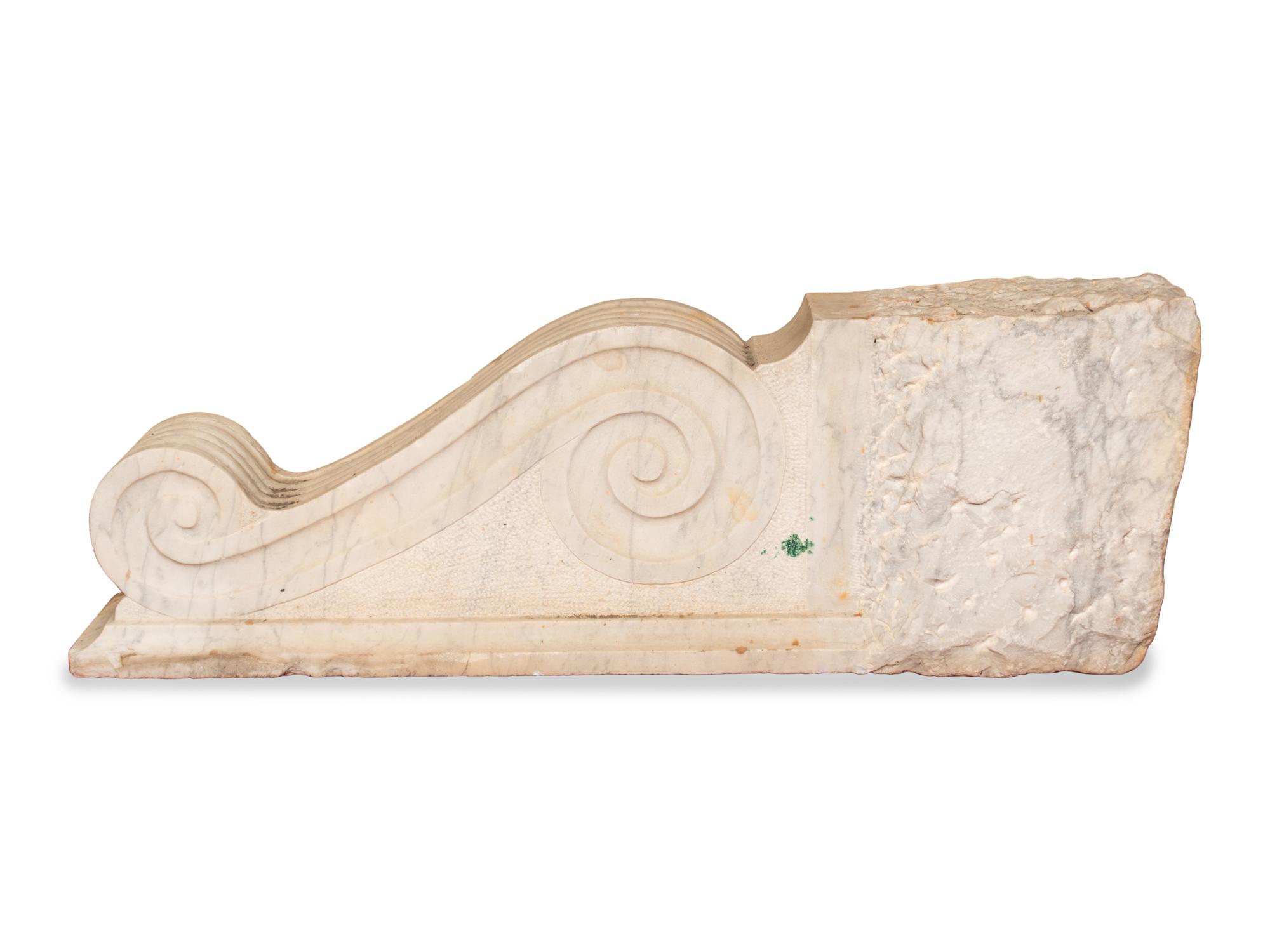 A Pair of Italian Carved Marble Corbels