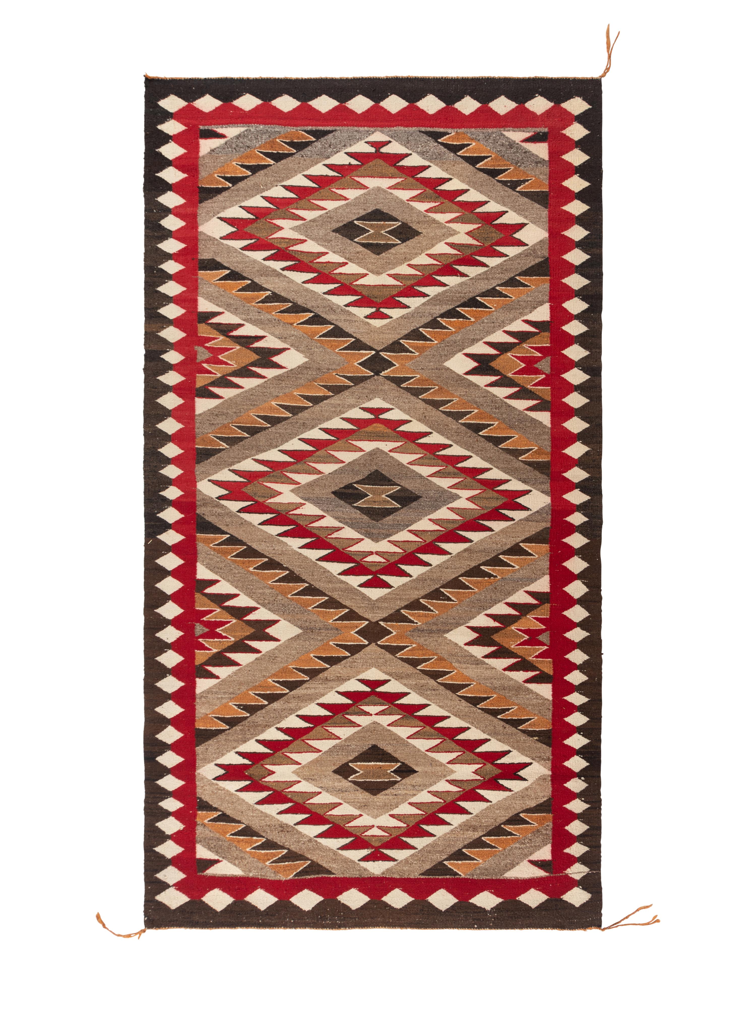 Navajo Red Mesa Outline Weaving [Rug]