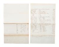 [SLAVERY & ABOLITION]. Appraisal and Bill of Sale of 7 enslaved people and personal property of enslaver Daniel Summors (1772-1856). Bourbon County, KY, 5 May 1856.