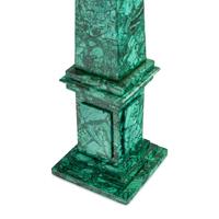 A Pair of Malachite Veneered Obelisks