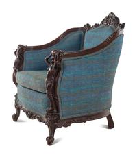 A Pair of Carved Walnut Armchairs in the Style of Karpen Bros.