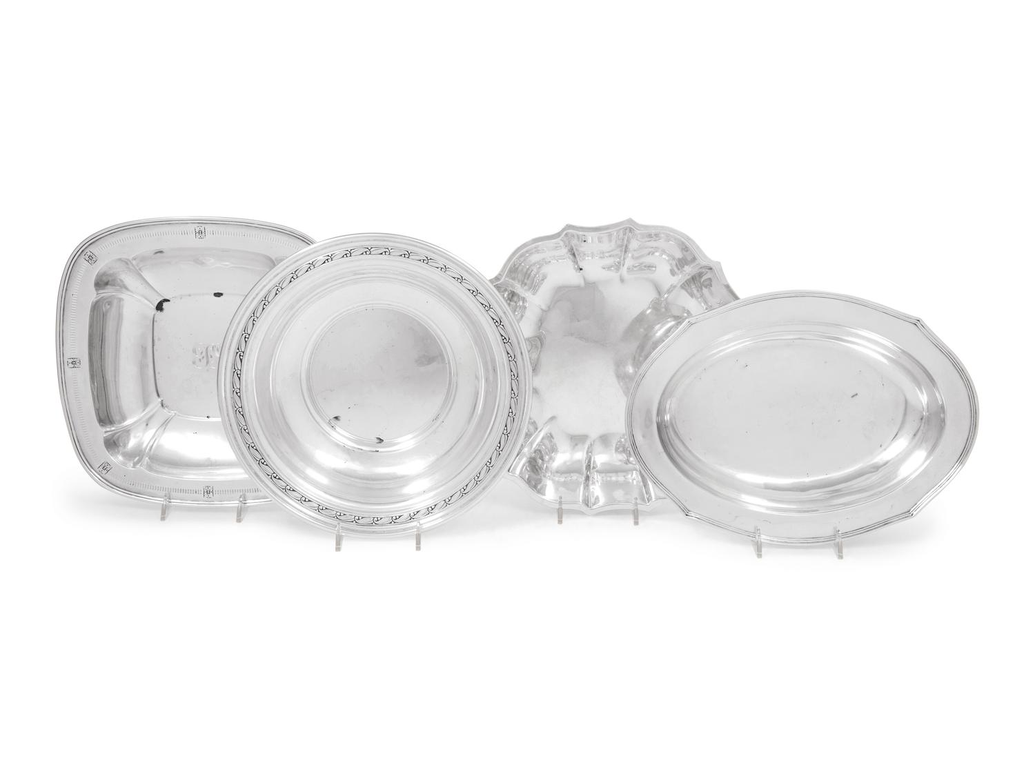 A Group of Three American Silver Serving Dishes