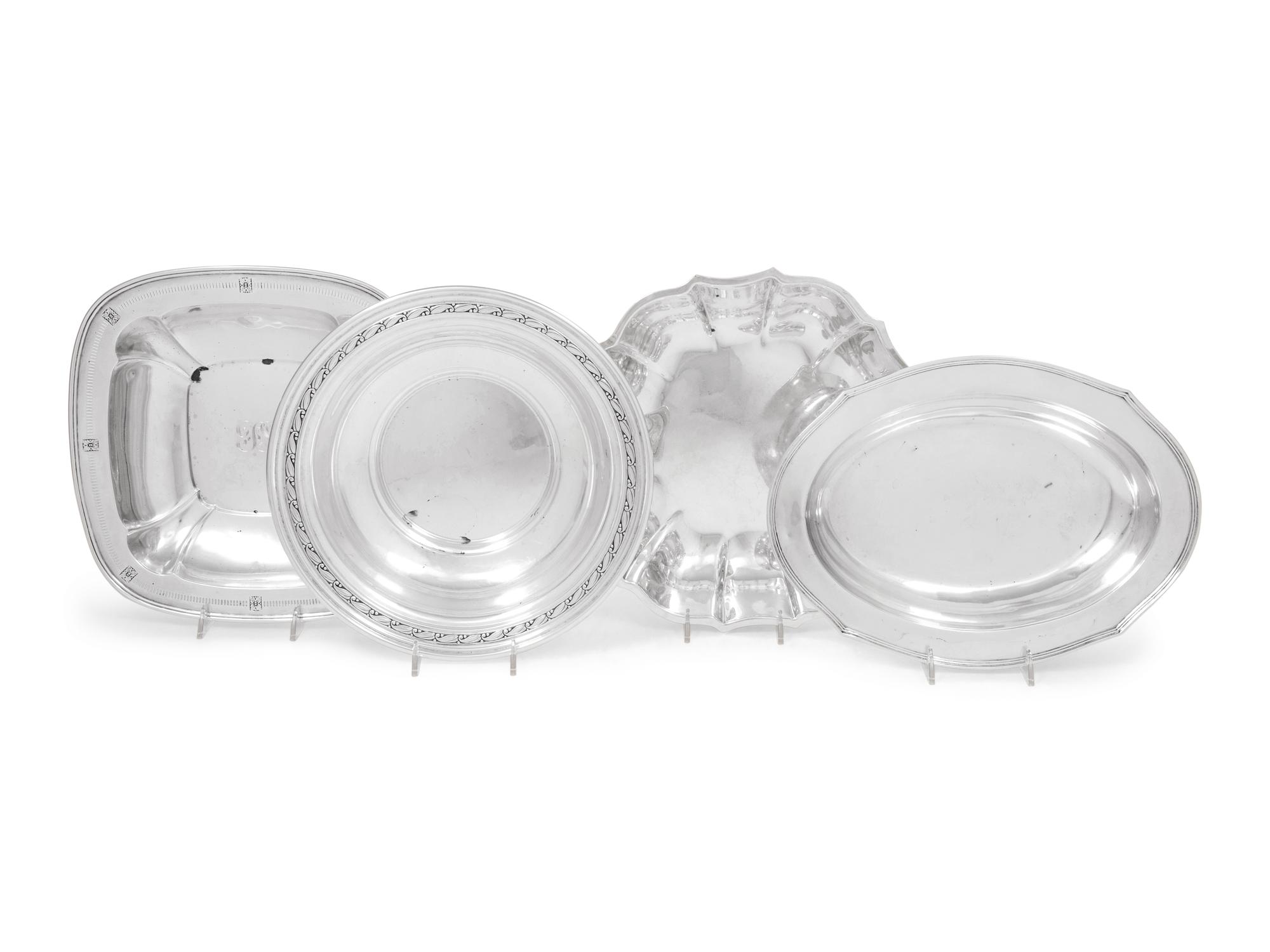 A Group of Three American Silver Serving Dishes