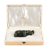 A Russian Carved Hardstone Hippopotamus
