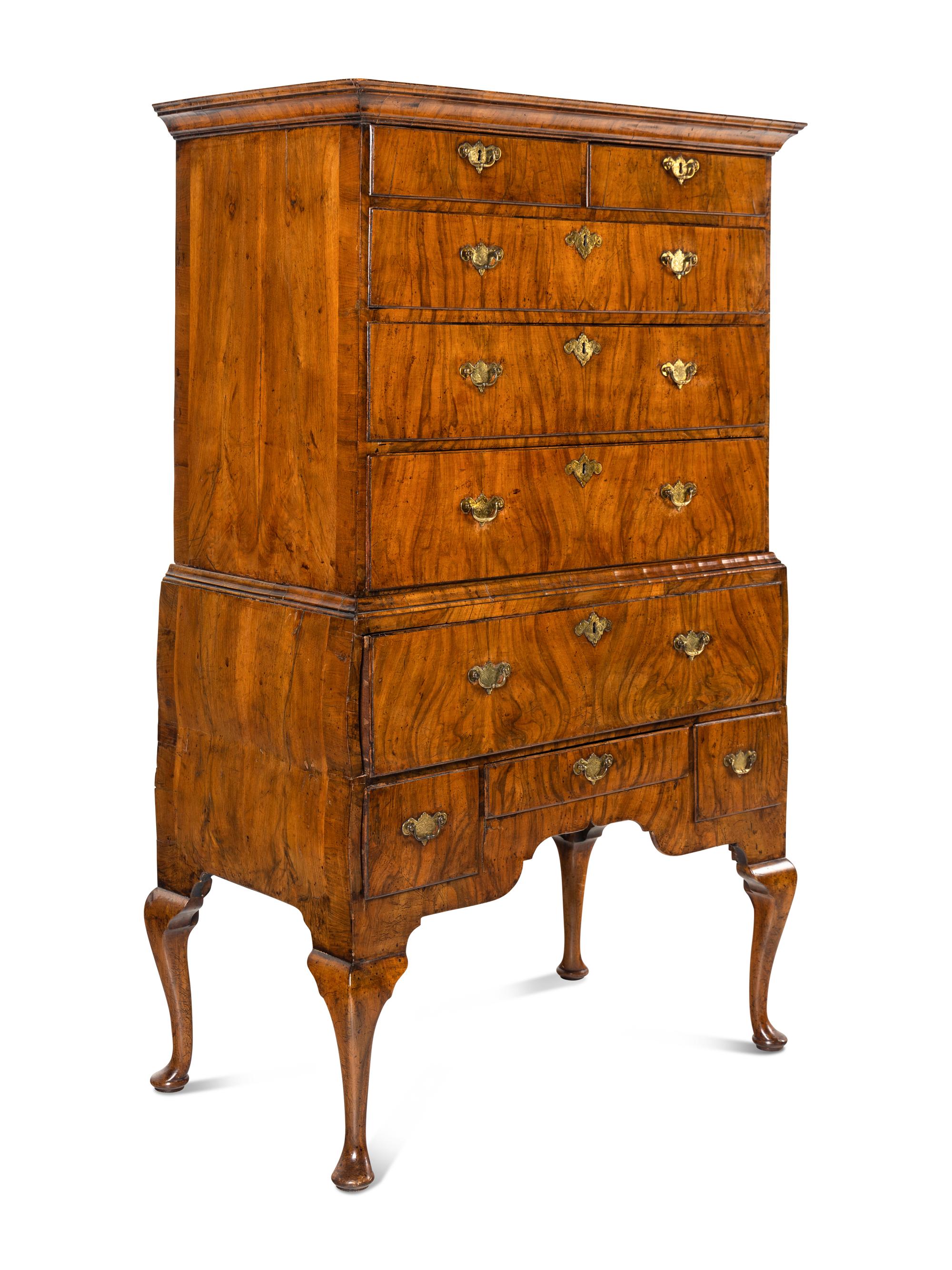 A George II Walnut High Chest